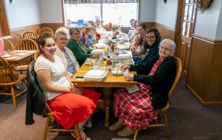 A group of ladies gathers for a birthday lunch at Tiffany's Restaurant in Topeka, Indiana.